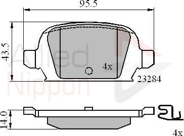 ALLIED NIPPON ADB31135 - Гальмівні колодки, дискові гальма autozip.com.ua