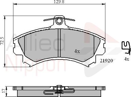 ALLIED NIPPON ADB31304 - Гальмівні колодки, дискові гальма autozip.com.ua