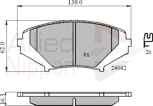 ALLIED NIPPON ADB31246 - Гальмівні колодки, дискові гальма autozip.com.ua