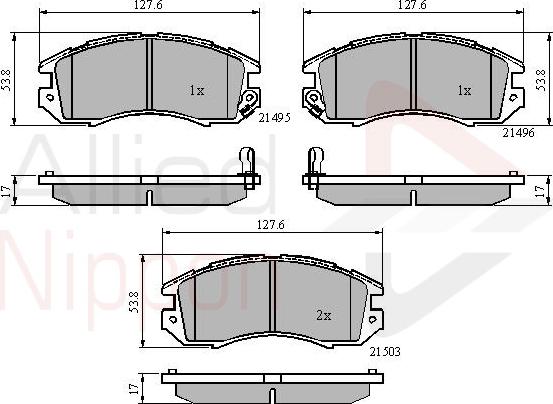 ALLIED NIPPON ADB3127 - Гальмівні колодки, дискові гальма autozip.com.ua