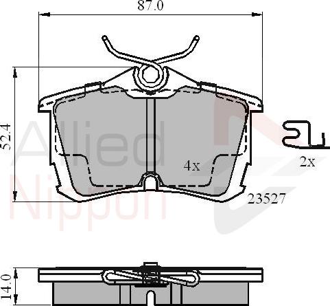 ALLIED NIPPON ADB3803 - Гальмівні колодки, дискові гальма autozip.com.ua