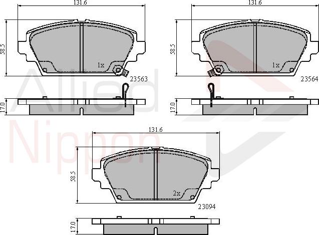 ALLIED NIPPON ADB3802 - Гальмівні колодки, дискові гальма autozip.com.ua