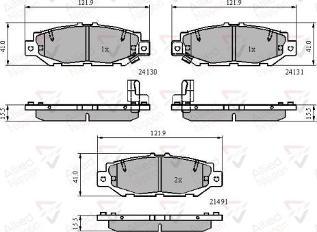 ALLIED NIPPON ADB3835 - Гальмівні колодки, дискові гальма autozip.com.ua
