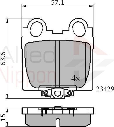 ALLIED NIPPON ADB3836 - Гальмівні колодки, дискові гальма autozip.com.ua