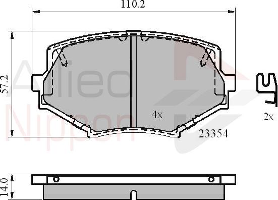 ALLIED NIPPON ADB3820 - Гальмівні колодки, дискові гальма autozip.com.ua