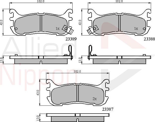 ALLIED NIPPON ADB3822 - Гальмівні колодки, дискові гальма autozip.com.ua