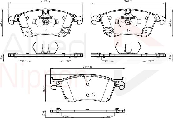 ALLIED NIPPON ADB33416 - Гальмівні колодки, дискові гальма autozip.com.ua
