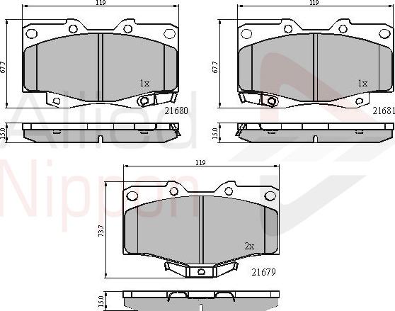 ALLIED NIPPON ADB3333 - Гальмівні колодки, дискові гальма autozip.com.ua