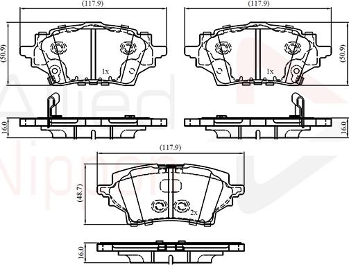 ALLIED NIPPON ADB33299 - Гальмівні колодки, дискові гальма autozip.com.ua