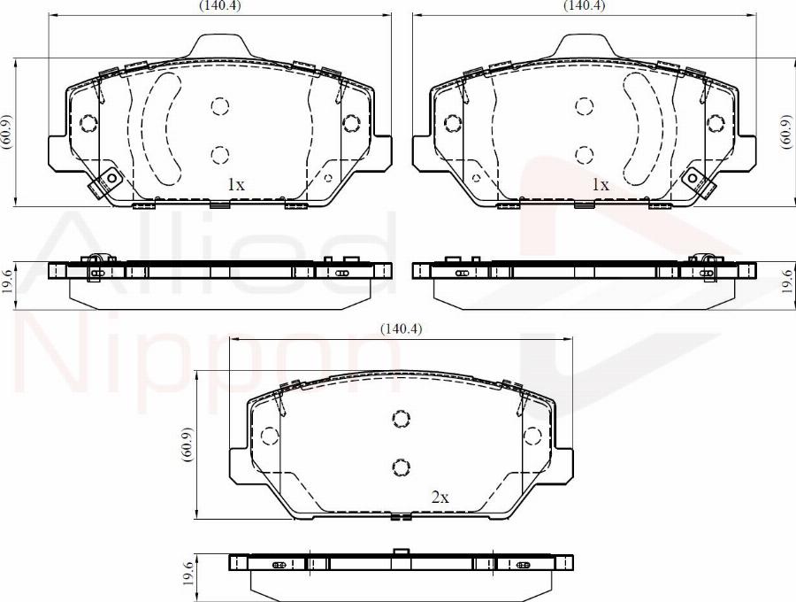 ALLIED NIPPON ADB32440 - Гальмівні колодки, дискові гальма autozip.com.ua