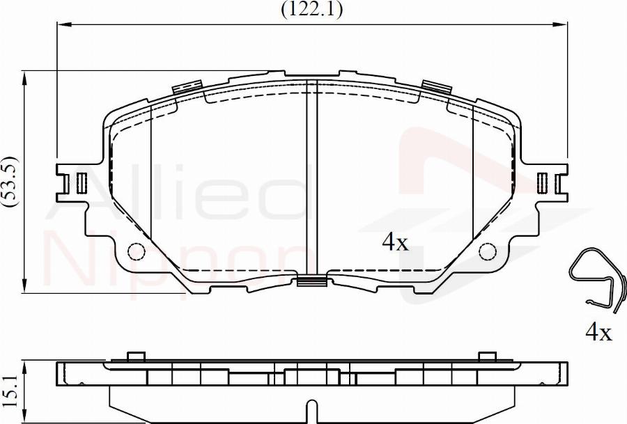 ALLIED NIPPON ADB32447 - Гальмівні колодки, дискові гальма autozip.com.ua