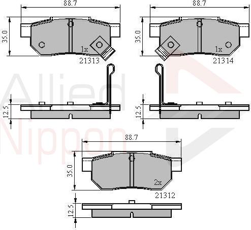 ALLIED NIPPON ADB3242 - Гальмівні колодки, дискові гальма autozip.com.ua