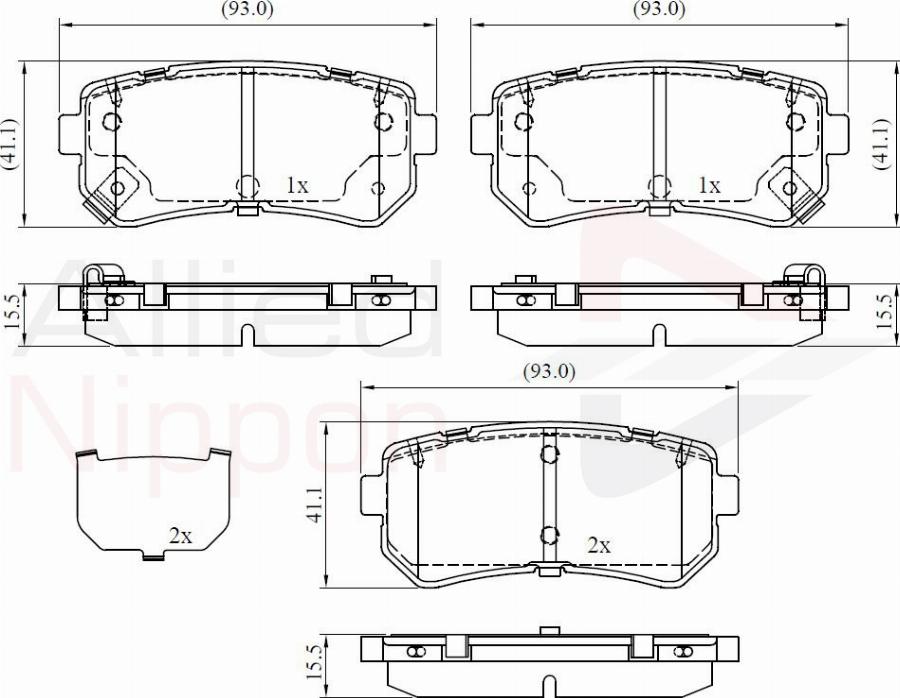 ALLIED NIPPON ADB32530 - Гальмівні колодки, дискові гальма autozip.com.ua