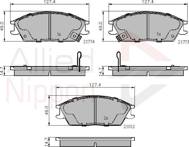 ALLIED NIPPON ADB3253 - Гальмівні колодки, дискові гальма autozip.com.ua