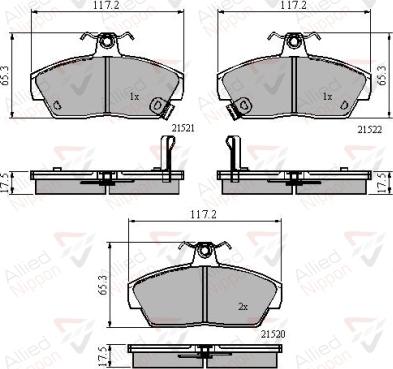 ALLIED NIPPON ADB3262 - Гальмівні колодки, дискові гальма autozip.com.ua