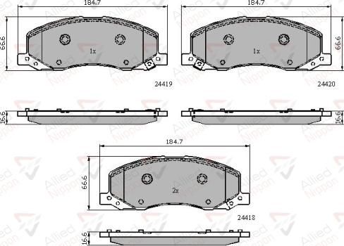 ALLIED NIPPON ADB32003 - Гальмівні колодки, дискові гальма autozip.com.ua
