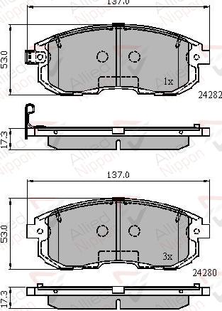 ALLIED NIPPON ADB32025 - Гальмівні колодки, дискові гальма autozip.com.ua