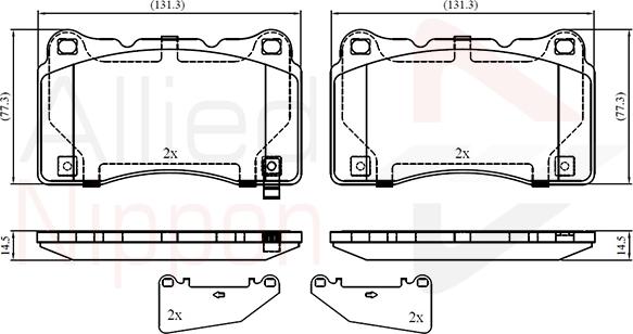 ALLIED NIPPON ADB32859 - Гальмівні колодки, дискові гальма autozip.com.ua