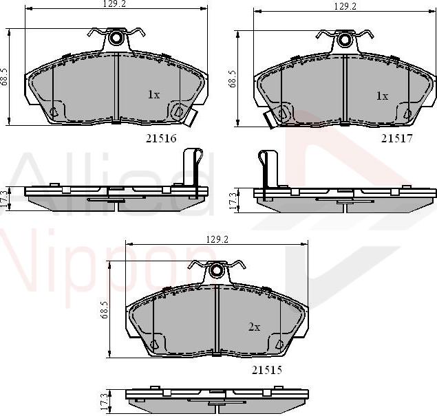 ALLIED NIPPON ADB3232 - Гальмівні колодки, дискові гальма autozip.com.ua