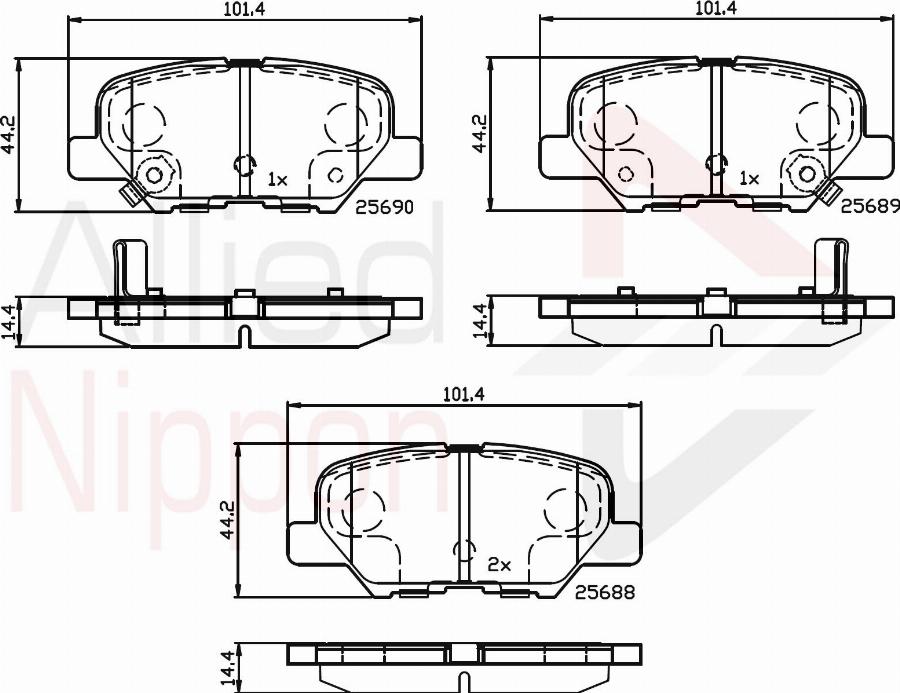 ALLIED NIPPON ADB32238 - Гальмівні колодки, дискові гальма autozip.com.ua