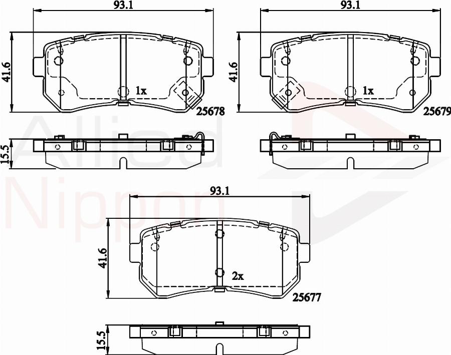 ALLIED NIPPON ADB32276 - Гальмівні колодки, дискові гальма autozip.com.ua