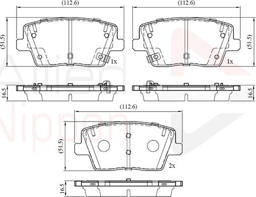 ALLIED NIPPON ADB32758 - Гальмівні колодки, дискові гальма autozip.com.ua