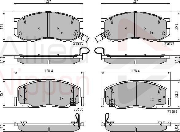 ALLIED NIPPON ADB3745 - Гальмівні колодки, дискові гальма autozip.com.ua