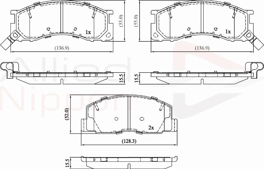 ALLIED NIPPON ADB3746 - Гальмівні колодки, дискові гальма autozip.com.ua