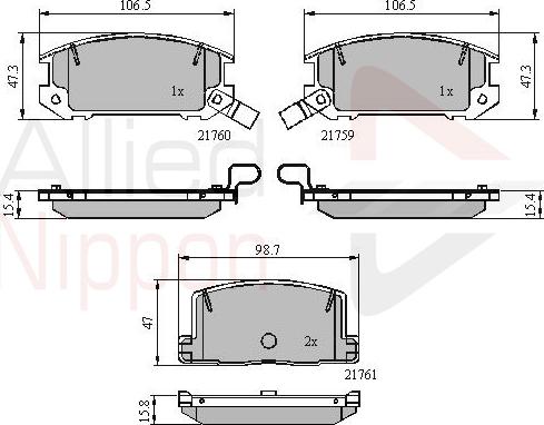 ALLIED NIPPON ADB3756 - Гальмівні колодки, дискові гальма autozip.com.ua