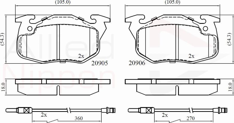 ALLIED NIPPON ADB2416 - Гальмівні колодки, дискові гальма autozip.com.ua