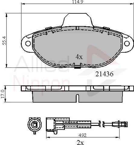 ALLIED NIPPON ADB2509 - Гальмівні колодки, дискові гальма autozip.com.ua