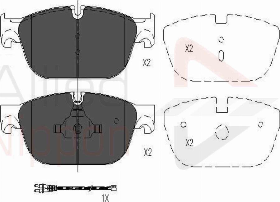 ALLIED NIPPON ADB26004 - Гальмівні колодки, дискові гальма autozip.com.ua