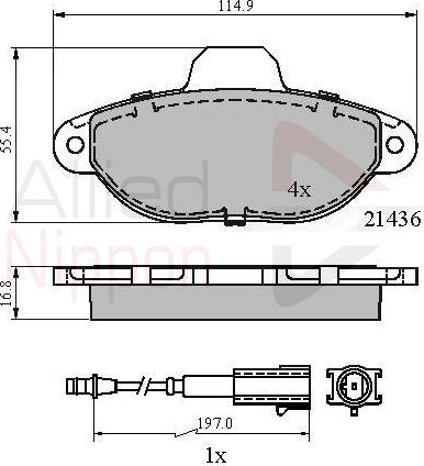 ALLIED NIPPON ADB21602 - Гальмівні колодки, дискові гальма autozip.com.ua
