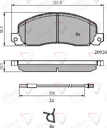 ALLIED NIPPON ADB21048 - Гальмівні колодки, дискові гальма autozip.com.ua