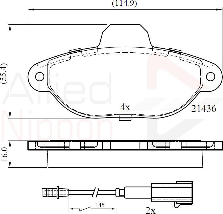 ALLIED NIPPON ADB22383 - Гальмівні колодки, дискові гальма autozip.com.ua