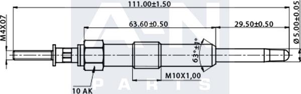 A-N PARTS A-N102422 - Свічка розжарювання autozip.com.ua