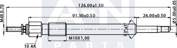 A-N PARTS A-N125129 - Свічка розжарювання autozip.com.ua