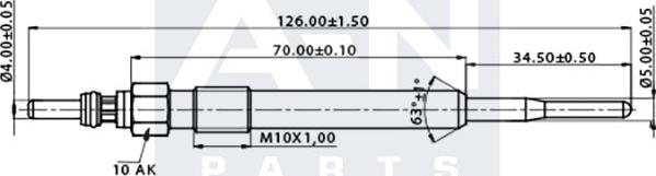 A-N PARTS A-N127338 - Свічка розжарювання autozip.com.ua