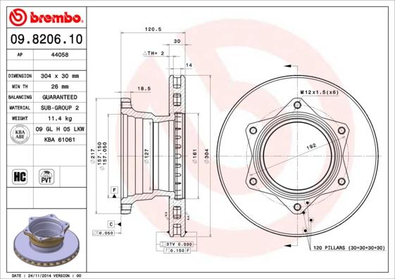 AP 44058 - Гальмівний диск autozip.com.ua