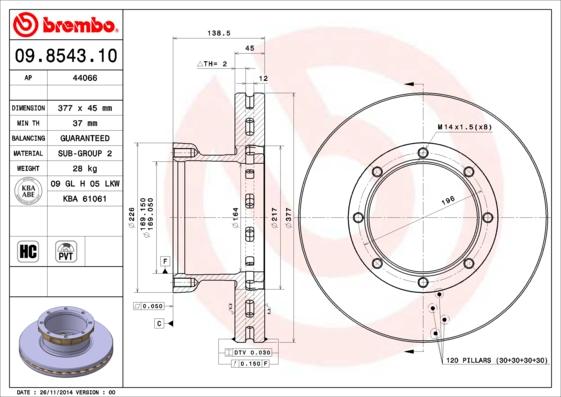 AP 44066 - Гальмівний диск autozip.com.ua