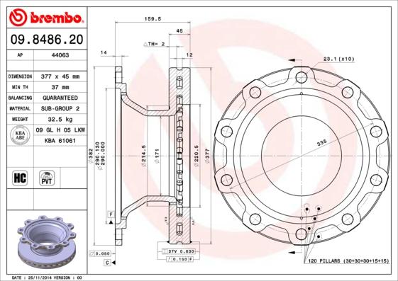 AP 44063 - Гальмівний диск autozip.com.ua