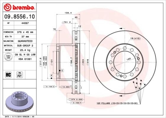 AP 44067 - Гальмівний диск autozip.com.ua