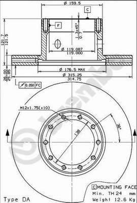 AP 44013 - Гальмівний диск autozip.com.ua