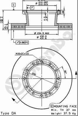 AP 44025 - Гальмівний диск autozip.com.ua