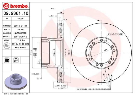 AP 44079 - Гальмівний диск autozip.com.ua