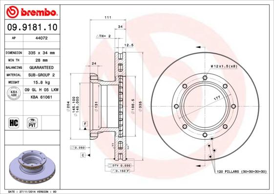 AP 44072 - Гальмівний диск autozip.com.ua