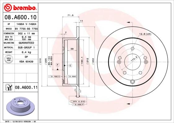 AP 14964 V - Гальмівний диск autozip.com.ua