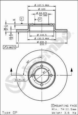 AP 14518 - Гальмівний диск autozip.com.ua