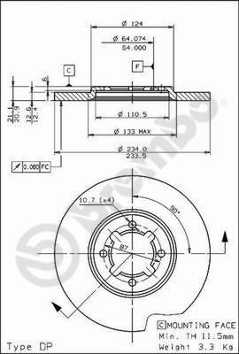 AP 14570 - Гальмівний диск autozip.com.ua