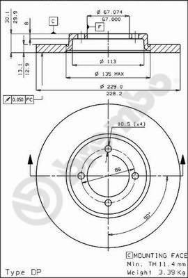 AP 14090 - Гальмівний диск autozip.com.ua